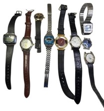 Lote misto de 9 relógios VINTAGE sortidos para peças ou reparos ~ Não testado/como está comprar usado  Enviando para Brazil