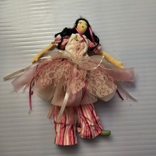 Usado, Cloth Art Doll Handmade Barbie Size Button Joints, Hand Painted Fabric Fairy comprar usado  Enviando para Brazil