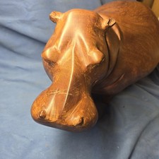 Usado, Estatueta grande esculpida à mão em madeira maciça hipopótamo hipopótamo escultura estatueta arte comprar usado  Enviando para Brazil