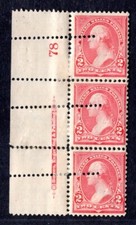 EUA 1894 SCOTT #250 TIRA DE TRÊS ERROS COM PLACA # & 3 PERFS horizontais extras comprar usado  Enviando para Brazil