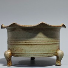 Vaso de boca de flor padrão espiral marcado forno música porcelana antiga 8,3", usado comprar usado  Enviando para Brazil