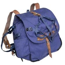 Usado, Soviet Era Romanian army blue canvas backpack rucksack bag Communist leather comprar usado  Enviando para Brazil