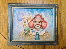 Framed clown oil for sale  LISKEARD