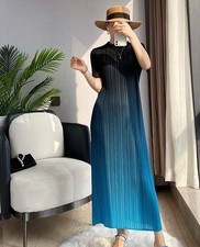 Vestido de manga curta plissado tecido Please Issey Miyake com cor degradê comprar usado  Enviando para Brazil