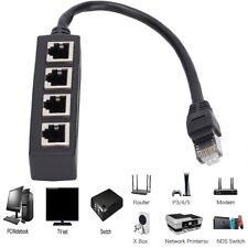 Divisor Ethernet 1 a 4 RJ45 porta LAN cabo adaptador conector Cat5 6 7 comprar usado  Enviando para Brazil