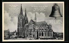 Pocztówka Der Kölner Dom von South, Die deutsche Glocke am Rhein , używany na sprzedaż  Wysyłka do Poland