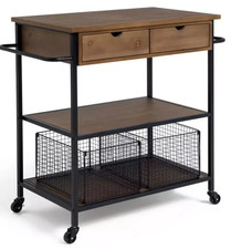 Carro de cocina Habitat de metal y madera de 2 niveles con asas elegante carro de almacenamiento segunda mano  Embacar hacia Mexico