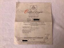 Certificato origine patek usato  Italia