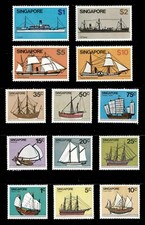 Cingapura 1980 - Navios Barcos - Conjunto de 13 Selos Definitivos - Scott #336-48 - MNH comprar usado  Enviando para Brazil