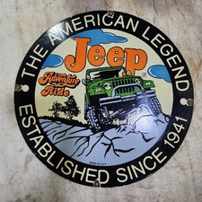 Placa de esmalte Jeep Adventure 28 x 28 polegadas, usado comprar usado  Enviando para Brazil