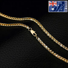 Deslumbrante 18K Amarelo Ouro Gp 3mm Colar de Corrente Trançada Trigo Masculino & Feminino comprar usado  Enviando para Brazil