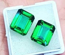 Par de pedras preciosas soltas verde esmeralda natural 18,70 quilates certificado comprar usado  Enviando para Brazil