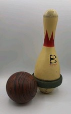 Antigo Brunswick Score King Bowling madeira faixa de borracha broche e conjunto de 5 pinos bola de boliche comprar usado  Enviando para Brazil