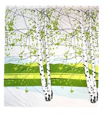 Cortina de chuveiro Marimekko Kaiku 2004 tecido com estampa de árvore de bétula 70 pol x 75 pol comprar usado  Enviando para Brazil