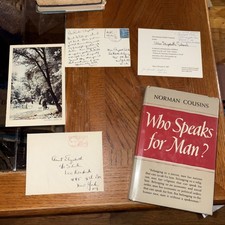 Signed w/ Correspondence to Aunt: WHO SPEAKS FOR MAN? Norman Cousins, 1953 1st comprar usado Signed w/ Correspondence to Aunt: WHO SPEAKS FOR MAN? Norman Cousins, 1953 1st comprar usado  Enviando para Brazil