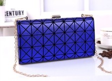 Bolsa de ombro feminina listrada de couro sintético azul festa noturna casamento formatura comprar usado  Enviando para Brazil