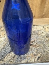Usado, Garrafa protetora de leite vidro azul cobalto leite absolutamente puro em relevo 11,25" comprar usado  Enviando para Brazil