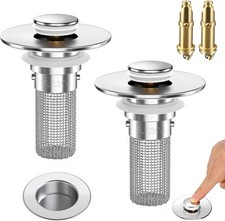 2 peças filtro de rolha de pia de banheiro, filtro de dreno de pia de banheiro pop-up com re, usado comprar usado  Enviando para Brazil