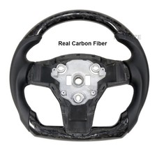 Volante formato plano para 2016-2020 Tesla Model 3 modelo Y100% fibra de carbono , usado comprar usado  Enviando para Brazil