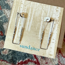 🏞 Catálogo Sundance DANA KELLIN? Brincos NOVO Orig $188 "ARGOLA RETANGULAR" comprar usado  Enviando para Brazil