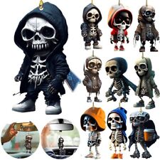 Figuras esqueleto geniales 2D, decoración gótica del hogar, adorno de calavera genial, adornos de automóvil segunda mano  Embacar hacia Mexico