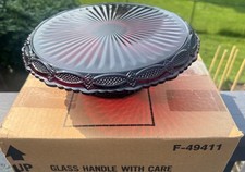 Suporte para bolo Avon Cape Cod vermelho rubi suporte para bolo 11" pés prato para bolo, usado comprar usado  Enviando para Brazil
