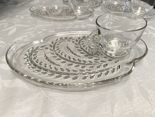 Vintage Federal Glass Hospitality Lanche Conjunto Homestead Trigo com 4 Pratos 4 Xícaras comprar usado  Enviando para Brazil