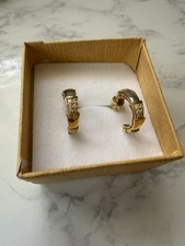 NOVO Brincos de Argola Ouro Amarelo Sólido 18K Real 750 com Pedras 3,4g, dos Emirados Árabes Unidos.  comprar usado  Enviando para Brazil