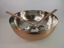 Usado, Conjunto de salada Godinger cobre martelado/aço inoxidável 10" com servidores G8939 comprar usado  Enviando para Brazil