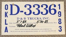 Oklahoma 1983 temporary for sale  Owensboro