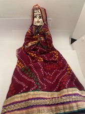Boneca Kathputli of Rajasthan Marionete Antiga Mulher Indiana Vermelha Pintada à Mão, usado comprar usado  Enviando para Brazil