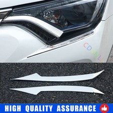 Usado, For Toyota RAV4 2016-2018 Chrome Silver Front Headlight Lamp Eyebrow Strip Trim comprar usado  Enviando para Brazil