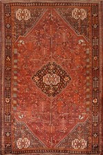 Tapete de sala de estar vintage tradicional tribal Abadeh geométrico feito à mão lã 7'x10' comprar usado  Enviando para Brazil