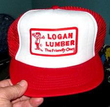 Madeira Logan, The Friendly Ones, Branco/Vermelho, Malha 1/2, Chapéu, Boné, Novo, Logansport, Indiana comprar usado  Enviando para Brazil