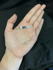 Pulseira Figaro de prata esterlina 0,925 bebê meninas meninos identificação nome 6" e 7" comprar usado  Enviando para Brazil