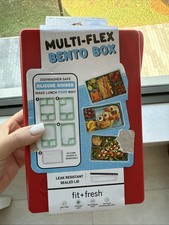 Usado, Fit & Fresh Multi Flex Bento com 2 pacotes de gelo, vermelho, 6" x 2.5" x 9", sem BPA comprar usado  Enviando para Brazil