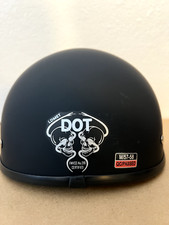 Meio capacete alemão preto liso motociclista cruzador médio aprovado pelo DOT comprar usado  Enviando para Brazil