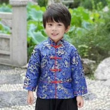 Roupas infantis de ano novo fantasias de primavera casaco estampa de dragão tops calças conjunto wushu comprar usado  Enviando para Brazil