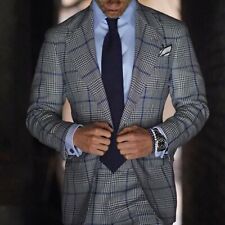 Ternos masculinos de tweed Houndstooth ternos quadriculados negócios formais lapela larga 2 peças comprar usado  Enviando para Brazil