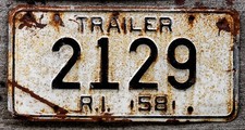 Placa de licença 1958 preta sobre branca Rhode Island TRAILER comprar usado  Enviando para Brazil