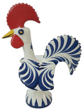 Estatueta de galinha galo vintage pintada à mão vermelha azul Portugal porcelana 8,5" comprar usado  Enviando para Brazil
