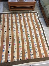 Colcha de retalhos antiga multicolorida costurada à mão 72 x 84 bom cortador LEIA, usado comprar usado  Enviando para Brazil