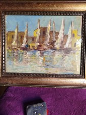 Olio cartone barche usato  Napoli