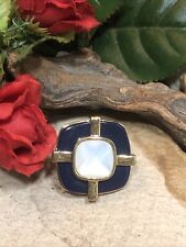 15. Anel quadrado Tory Burch tom dourado lápis falso pedra da lua 24,5 g, 6s comprar usado  Enviando para Brazil