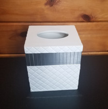 Usado, Porta-caixa de tecido branco espelhado quadrado Creative Scents decoração de banheiro comprar usado  Enviando para Brazil