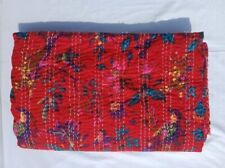 Colcha indiana Kantha estampa de pássaro colcha cobertor reversível feita à mão roupa de cama comprar usado  Enviando para Brazil