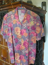 Bluse rosenmuster gr gebraucht kaufen  Ebersbach an der Fils