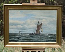 Frants Landt (1885-1975) - maritime scene on the sea, oil on canvas painting comprar usado  Enviando para Brazil