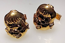 Abotoaduras faciais vintage folheadas a ouro figura esterlina menino c sardas não identificadas, usado comprar usado  Enviando para Brazil