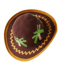 Chapéu balde de crochê Free People Palm Springs marrom coco feito à mão novo sem etiquetas $68 comprar usado  Enviando para Brazil